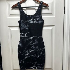 Marbled Pattern Body Con Mini Dress